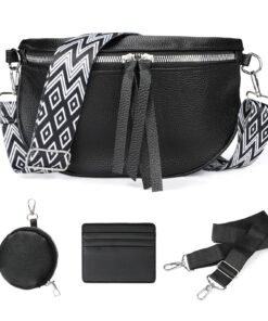 Sac à main Kiiwah Banane Femme Élegante Élégant Noir pour Femmes Ville avec 2 Bretelles Sacs Bandoulière Kiiwah Banane