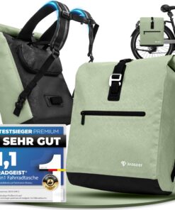 RADGEIST Sacoche de Vélo 100 % Étanche – Sac de Porte-Bagages 20 L pour Homme et Femme, Menthe
