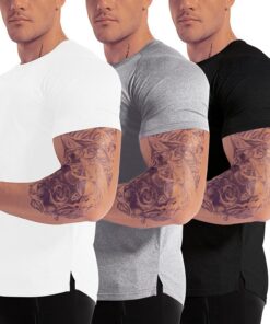 DEHORU 3 Pack T-Shirt Sport Homme Fitness Running Gym pour Athlètes