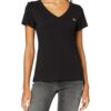 Calvin Klein T-Shirt Woman Short Sleeve V-neck Embroidery CK Style