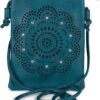 styleBREAKER Mini sac à bandoulière découpé au laser et strass pour femme, pochette pour téléphone portable, sac à main