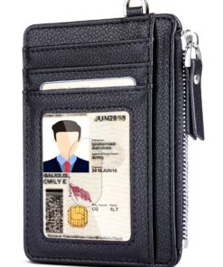 Teskyer Portefeuille Homme Minimaliste,RFID,Cuir PU Noir
