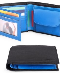 Portefeuille Homme en Cuir Véritable Séndefn - Protection RFID - Organisé - Idéalpour Voyage