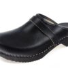 APREGGIO Sabots Homme Confortables - Chaussures en Bois et Cuir pour Jardin - Mules Homme Pratiques - Taille 40/46 EU