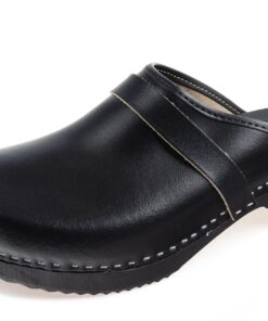 APREGGIO Sabots Homme Confortables - Chaussures en Bois et Cuir pour Jardin - Mules Homme Pratiques - Taille 40/46 EU