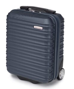 Valise de Voyage Rigide à 4 Roulettes Pivotantes Poignée Télescopique Taille XS ABS Bleu Foncé