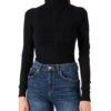 Morgan Pull à Manches Longues Détail Plissé Femme Élégant Coupe Décontractée 100% Coton XS à L