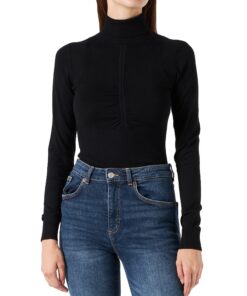 Morgan Pull à Manches Longues Détail Plissé Femme Élégant Coupe Décontractée 100% Coton XS à L