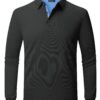Zitysport Polo Hommes Manches Longues Respirant Séchage Rapide Été pour Homme Casual Sport Shirt Basic Regular Fit Golf