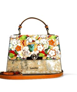 LAURA VITA Sac à main femme en cuir verni pour femme urban wear Astry 02 tendance et pratique 28 cm