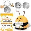 Hifot Abeille Positive Poupée Mini Peluche Personnalisée Porte-clés Femme Homme Enfant Anniversaire