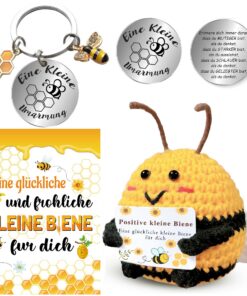 Hifot Abeille Positive Poupée Mini Peluche Personnalisée Porte-clés Femme Homme Enfant Anniversaire