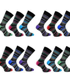 Chaussettes en coton diabétiques sans élastique pour hommes - Lot 12 paires Trendy Cotton Diabetic Socks for Men - 12 Pa