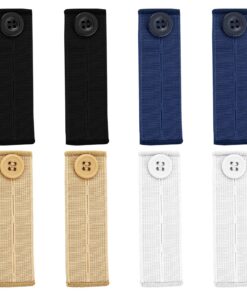 Prasacco Lot de 8 rallonges élastiques pour pantalons - Grandes spécifications pour hommes et femmes - Boutons réglables
