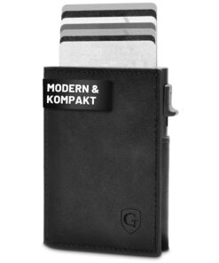 GenTo SMARTLET Push Portefeuille Mince à Protection RFID NFC - Porte-Monnaie Étui Métal Ultra-Léger - Boîte-Cadeau Inclu