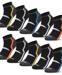 L&K 10/12 Paire de chaussettes de sport homme en coton respirant multicolor pour runners durant la course 2121VA