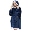 Viviland Sweat à Capuche Sherpa Doux - Pour Adulte - Pour une Soirée Télé - Bleu