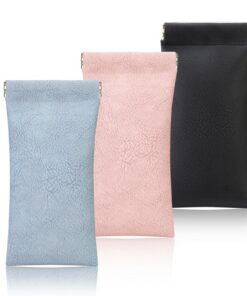 Hifot lunettes de soleil femmes et hommes, étui souple PU cuir, portatif, adapté pour la femme et l'enfant, protection m