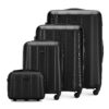 Valise de Voyage WITTCHEN Noire Rigide avec 4 Roulettes Pivotantes pour Valise Cabine et Valise Rigide en Polycarbonate
