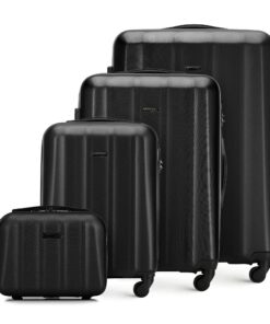 Valise de Voyage WITTCHEN Noire Rigide avec 4 Roulettes Pivotantes pour Valise Cabine et Valise Rigide en Polycarbonate