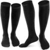 CAMBIVO 2 Paires de Chaussettes de Contention 20-30mmHg pour Femmes - Chaussettes de Compression Antidérapantes pour Voy