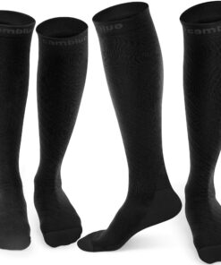 CAMBIVO 2 Paires de Chaussettes de Contention 20-30mmHg pour Femmes - Chaussettes de Compression Antidérapantes pour Voy