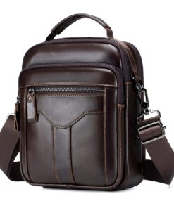 BAIGIO Sac à Bandoulière Homme Cuir Veritable Multifonctionnel pour Travail et Voyage Vintage