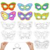 Masques en papillon DIY Hifot pour enfants, masques coloriables animaux activités manuelles carnaval anniversaire (12 pi