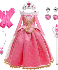 LOBTY Robe de Princesse Aurore pour Filles Occasions Spéciales Costumes d'Halloween et d'Anniversaire