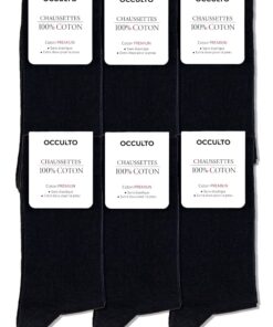 Chausettes Occulto 100% Coton Homme | Modèle Roland | Lot de 6 | OEKO-TEX STANDARD 100