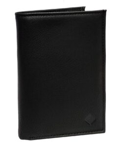 LOLUNA Grand Portefeuille Homme Classique en Simili Cuir Souple 3 Volets - Noir