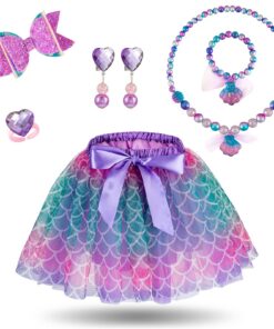 Déguisement Sirène Enfant Carnaval Hifot Jupe Tutu Bandeau Bijoux
