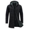 KUDORO Cardigan Homme Long Épais et Décontracté Hoodie en Maille