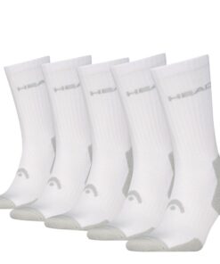 HEAD Tennis Crew Sock Mixte - Comfort, Support & Moisture Wicking Tech pour Joueurs Avancés - Lot de 5 Paires 42-44