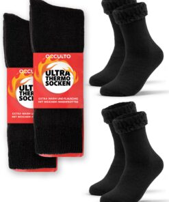 Chaussettes Thermiques Occulto Femme & Homme - Lot de 2 (modèle: Yuki) - Adaptables pour Toutes Les Traversées Hivernale