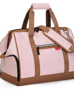 Sac de voyage Lekesky pour femme, rayures bleues et rose, 33L, grand espace d'emballage, sac d'hôpital de maternité, ada