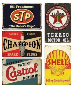 Plaques Décoratives Rétro Garage Métal 20x30cm Magasin Décoration Murale Vintage Huile Moteur