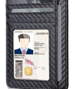 Portefeuille Homme Protection RFID Design Minimaliste Weave Noir