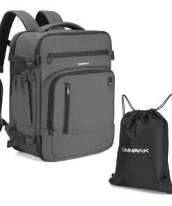 Omnpak Bagage Cabine 45x36x20 Easyjet, Imperméable, Sac à Dos de Voyage Cabine Avion,Bagages à Main avec Sac à Chaussure