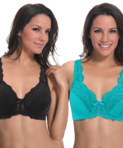 Soutien-gorge Curve Muse Minimizer Femme sans Doublure, Armatures Broderie Dentelle Paquet de 2