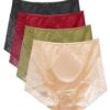 CIZEUR Culotte menstruelle satin taille haute dentelle shorty femme pour ventre plat grande taille