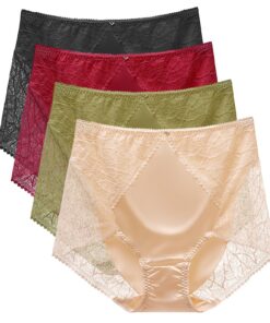 CIZEUR Culotte menstruelle satin taille haute dentelle shorty femme pour ventre plat grande taille