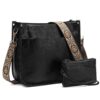 VINBAGGE Sac à Bandoulière Femme Multifonctionnel Amovible Bandoulière en Cuir PUFourre-Tout Set