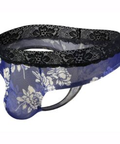 Sous-vêtements en dentelle transparente respirants pour homme - Thong imprimé - Hautement respirants et confortables
