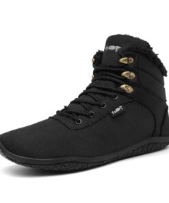 Schuvox Chaussures Pied Nus Homme Femme Confortable Bottes Barefoot avec Pieds Larges Chaudes Chaussure Minimaliste pour