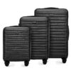 WITTCHEN Skyspeed Line Set de 3 Valises de VoyageABS Noir Trolley Bagages à Main 4 Roues Poignée Télescopique Serrure à