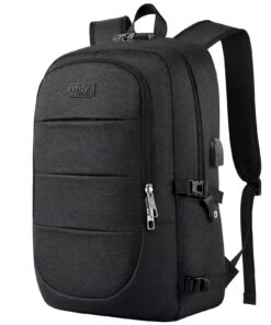 AMBOR Sac à Dos Ordinateur Portable Grande Capacité Imperméable 18.4 Pouces Homme Femme Noir