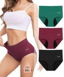 Culotte Menstruelle Rdiner Coton Absorbante 60ML, 4 Couches Anti-Fuite, Global Recycled Standard, pour Femmes au quotidi