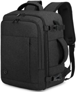 VANKEV Bagage Cabine 40x20x25 pour Voyage en Avion Feminin et Masculin 20L Sous Siege Gris Foncé