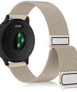 Meliya Bracelet Compatible pour Garmin Venu/Venu Sq/Sq 2/Venu 2 Plus/Vivoactive 5/Vivoactive 3 en Acier Inoxydable, Or V